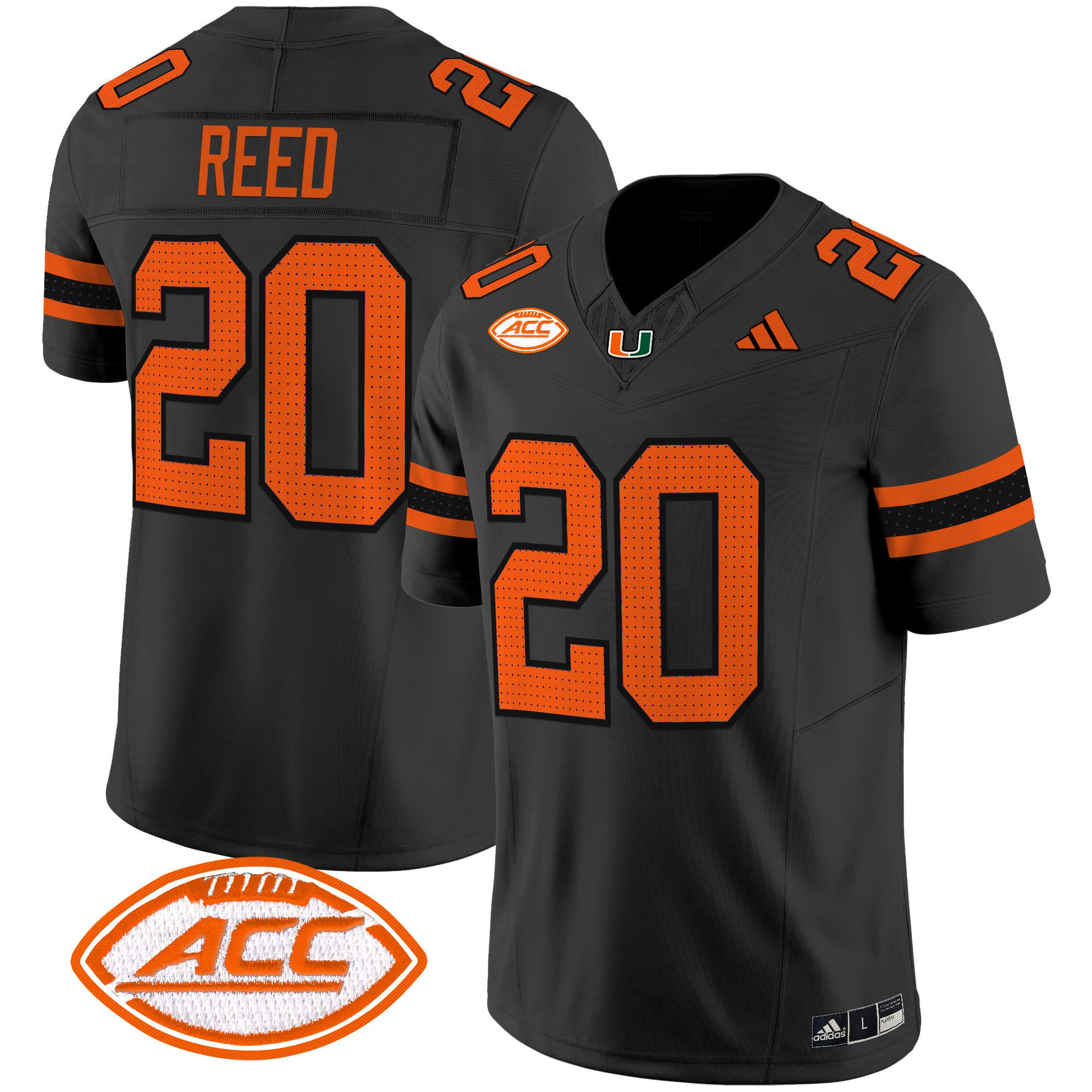 Men Miami Hurricanes #20 Reed Black 2024 Vapor Limited NCAA Jersey